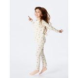 LC Waikiki Lcw Kids Ekru Bisiklet Yaka Baskılı Kız Çocuk Pijama Takımı T T - 2 - 3 Yaş - Açık Ekru
