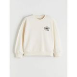 LC Waikiki Lcw Kids Ekru Bisiklet Yaka Çiçekli Kız Çocuk Sweatshirt - Ecru - 10 - 11 Yaş