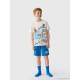 LC Waikiki Lcw Kids Ekru Bisiklet Yaka Erkek Çocuk Şortlu Pijama Takımı