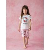LC Waikiki Lcw Kids Ekru Hello Kitty Baskılı Kız Çocuk Şortlu Pijama Takımı