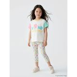 LC Waikiki Lcw Kids Ekru Kız Çocuk Çiçek ve Kelebek Desenli Tayt - 3 - 4 Yaş