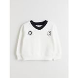 LC Waikiki LCW Kids Ekru V Yaka Kız Çocuk Sweatshirt