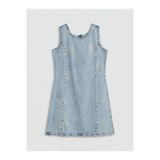 LC Waikiki LCW Kids Fiyonk Taşlı Kız Çocuk Jean Elbise