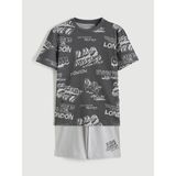 LC Waikiki Lcw Kids Gri Baskılı Erkek Çocuk Şortlu Pijama Takımı - 11 - 12 Yaş