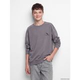 LC Waikiki LCW Kids Gri Bisiklet Yaka Baskılı Erkek Çocuk Sweatshirt