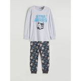 LC Waikiki Lcw Kids Gri Bisiklet Yaka Star Wars Baskılı Erkek Çocuk Pijama Takımı - 12 - 13 Yaş