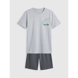 LC Waikiki Lcw Kids Gri New York Baskılı Erkek Çocuk Şortlu Pijama Takımı - 8 - 9 Yaş