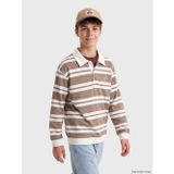 LC Waikiki LCW Kids Gri Polo Yaka Çizgili Erkek Çocuk Sweatshirt