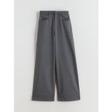 LC Waikiki LCW Kids Gri Wideleg Çizgili Kız Çocuk Pantolon
