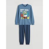 LC Waikiki Lcw Kids Indigo Baskılı Erkek Çocuk Pijama Takım - 10 - 11 Yaş