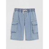 LC Waikiki Lcw Kids Indigo Beli Lastikli Erkek Çocuk Kargo Jean Şort - 14 Yaş