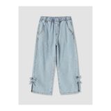 LC Waikiki LCW Kids İndigo Fiyonk Detaylı Kız Çocuk Jean Kapri