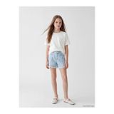 LC Waikiki LCW Kids İndigo Kalp Nakışlı Kız Çocuk Jean Şort