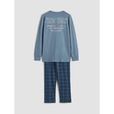 LC Waikiki Lcw Kids Indigo New York Baskılı Erkek Çocuk Pijama Takımı - 8 - 9 Yaş