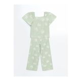 LC Waikiki LCW Kids Kare Yaka Kız Çocuk Bluz ve Pantolon