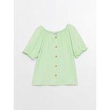 LC Waikiki Lcw Kids Kayık Yaka Kısa Kollu Kız Çocuk Tişört - 6 - 7 Yaş - Green