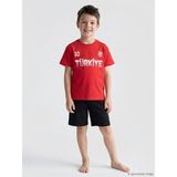 LC Waikiki Lcw Kids Kırmızı Türkiye Baskılı Erkek Çocuk Şortlu Pijama Takımı - 5 - 6 Yaş