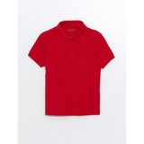 LC Waikiki LCW Kids Kız Çocuk Polo Yaka Tişört Pamuklu Düz Kırmızı 7 - 8 Yaş Rahat Kesim - -- - Renkli
