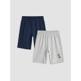LC Waikiki Lcw Kids Lacivert Baskılı Erkek Çocuk 2'li Pijama Şort - 2 - 3 Yaş