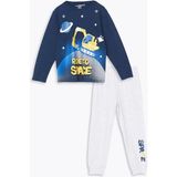 Lc Waikiki Lcw Kids Lacivert Bisiklet Yaka Baskılı Erkek Çocuk Pijama Takımı T T