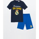 LC Waikiki Lcw Kids Lacivert Bisiklet Yaka Real Madrid Baskılı Erkek Çocuk Şortlu Pijama Takımı - 6 - 7 Yaş