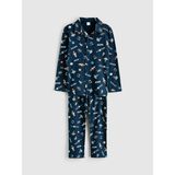 LC Waikiki Lcw Kids Lacivert Gömlek Yaka Desenli Erkek Çocuk Pijama Takımı - 10 - 11 Yaş