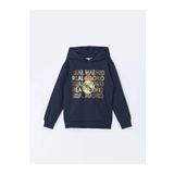 LC Waikiki LCW Kids Lacivert Kapüşonlu Real Madrid Baskılı Erkek Çocuk Sweatshirt