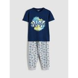 LC Waikiki Lcw Kids Lacivert New York Baskılı Erkek Çocuk Pijama Takımı - 8 - 9 Yaş