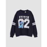 LC Waikiki LCW Kids Lacivert Stitch Baskılı Kız Çocuk Sweatshirt