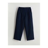 LC Waikiki LCW Kids Lacivert Wideleg Pileli Kız Çocuk Pantolon