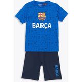 LC Waikiki Lcw Kids Mavi Bisiklet Yaka Barcelona Baskılı Erkek Çocuk Şortlu Pijama Takımı - 9 - 10 Yaş