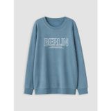 LC Waikiki LCW Kids Mavi Bisiklet Yaka Berlin Baskılı Erkek Çocuk Sweatshirt