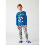 LC Waikiki Lcw Kids Mavi Bisiklet Yaka Sonic Baskılı Erkek Çocuk Pijama Takım - 12 - 13 Yaş
