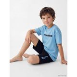 LC Waikiki Lcw Kids Mavi Erkek Çocuk Hot Wheels Baskılı Şortlu Pijama Takımı - 13 - 14 Yaş