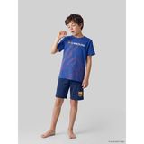 LC Waikiki Lcw Kids Mavi Fc Barcelona Baskılı Erkek Çocuk Şortlu Pijama Takımı - 8 - 9 Yaş