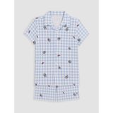 LC Waikiki Lcw Kids Mavi Gömlek Yaka Erkek Çocuk Şortlu Pijama Takımı - 6 - 7 Yaş