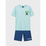 LC Waikiki Lcw Kids Mavi Minecraft Baskılı Erkek Çocuk Şortlu Pijama Takımı - 8 - 9 Yaş