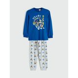 LC Waikiki Lcw Kids Mavi Sonic Baskılı Bisiklet Yaka Erkek Çocuk Pijama Takım - 10 - 11 Yaş