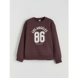 LC Waikiki LCW Kids Mürdüm Los Angeles Baskılı Kız Çocuk Kalın Sweatshirt
