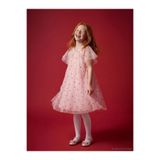 LC Waikiki LCW Kids Pembe Bebe Yaka Kalp Nakışlı Kız Çocuk Prenses Elbise