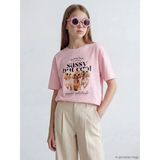 LC Waikiki Lcw Kids Pembe Bisiklet Yaka Baskılı Kız Çocuk Tişört - 9 - 10 Yaş