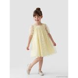 LC Waikiki Lcw Kids Sarı Kare Yaka Papatya Baskılı Kız Çocuk Tül Elbise - 3 - 4 Yaş
