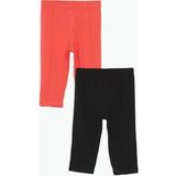 LC Waikiki Lcw Kids Siyah Beli Lastikli Basic Kız Çocuk Tayt 2'li