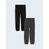 LC Waikiki Lcw Kids Siyah Beli Lastikli Baskılı Erkek Çocuk Jogger Eşofman Alt 2'li - 9 - 12 Ay