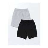 LC Waikiki LCW Kids Siyah Beli Lastikli Erkek Çocuk Şort 2'li