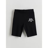 LC Waikiki Lcw Kids Siyah Beli Lastikli Kız Çocuk Kısa Tayt - 7 - 8 Yaş