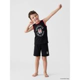 LC Waikiki Lcw Kids Siyah Beşiktaş Baskılı Erkek Çocuk Şortlu Pijama Takımı - 4 - 5 Yaş