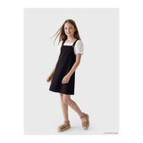 LC Waikiki LCW Kids Siyah Kare Yaka Kız Çocuk Salopet Elbise
