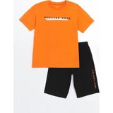 LC Waikiki Lcw Kids Turuncu Bisiklet Yaka Erkek Çocuk Şortlu Pijama Takımı - 6 - 7 Yaş