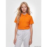 LC Waikiki LCW Kids Turuncu Polo Yaka Kız Çocuk Pike Tişört